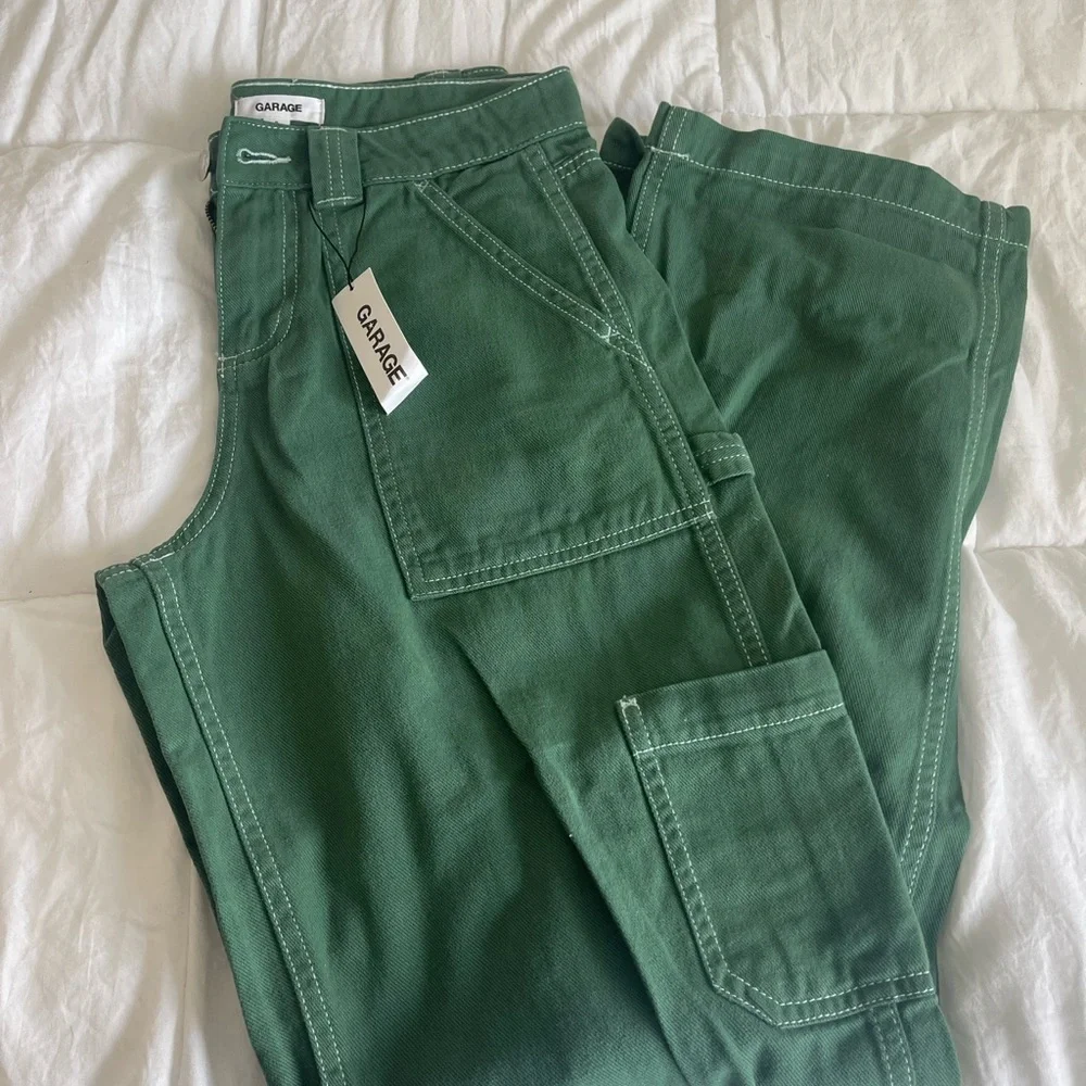 NWT garage dani carpenter green wide leg pants - Picture 2 of 6